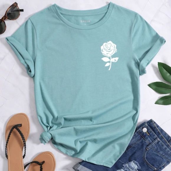 Tops - Rose print tee​